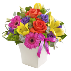 Happy Birthday Vibrant Exquisite Arrangement