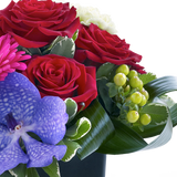 Rose, Gerbera and Vanda Orchid Arrangement