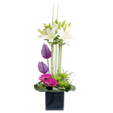 Rose, Gerbera and Vanda Orchid Arrangement